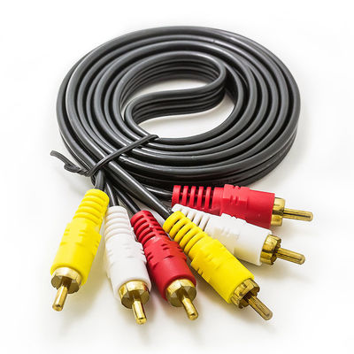 اتصال دهنده فلزی کابل PVC 3RCA To 3RCA 10m کابل صوتی صوتی