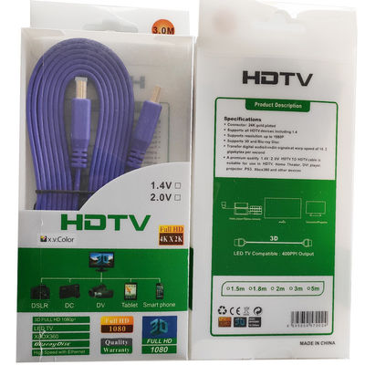 کابل تلویزیون تلویزیون HD 3m Flat HDMI CCS با اتصال طلا