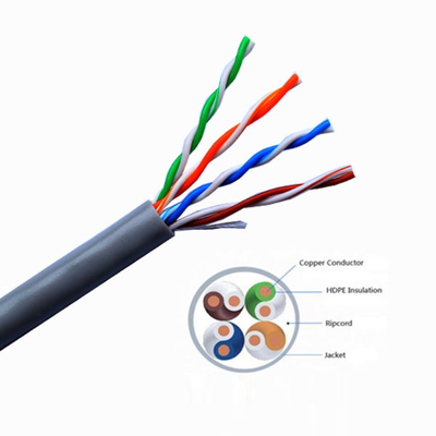 305 متر Cat 5e Ethernet Cable Lan 0.51mm رسانا 99.99% مس خالص